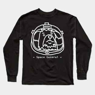 White Line Space General Fergus the Dog Portrait Long Sleeve T-Shirt